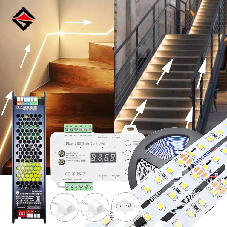 Conjunto de tira de luz de escada LED personalizável